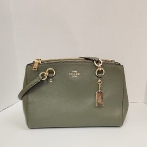 Coach Olive Green Leather Shoulder Bag